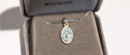 STERLING SILVER SMALL BLUE MIRACULOUS MEDAL